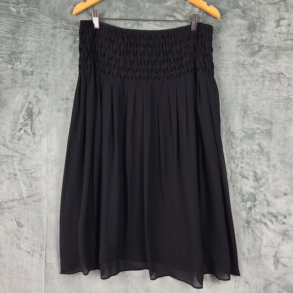 Isda & Co Dresses & Skirts - Womens Skirt 10 Black Silk Whimsigoth Fairy Grunge Midi Quiet‎ Luxury Flowy Goth